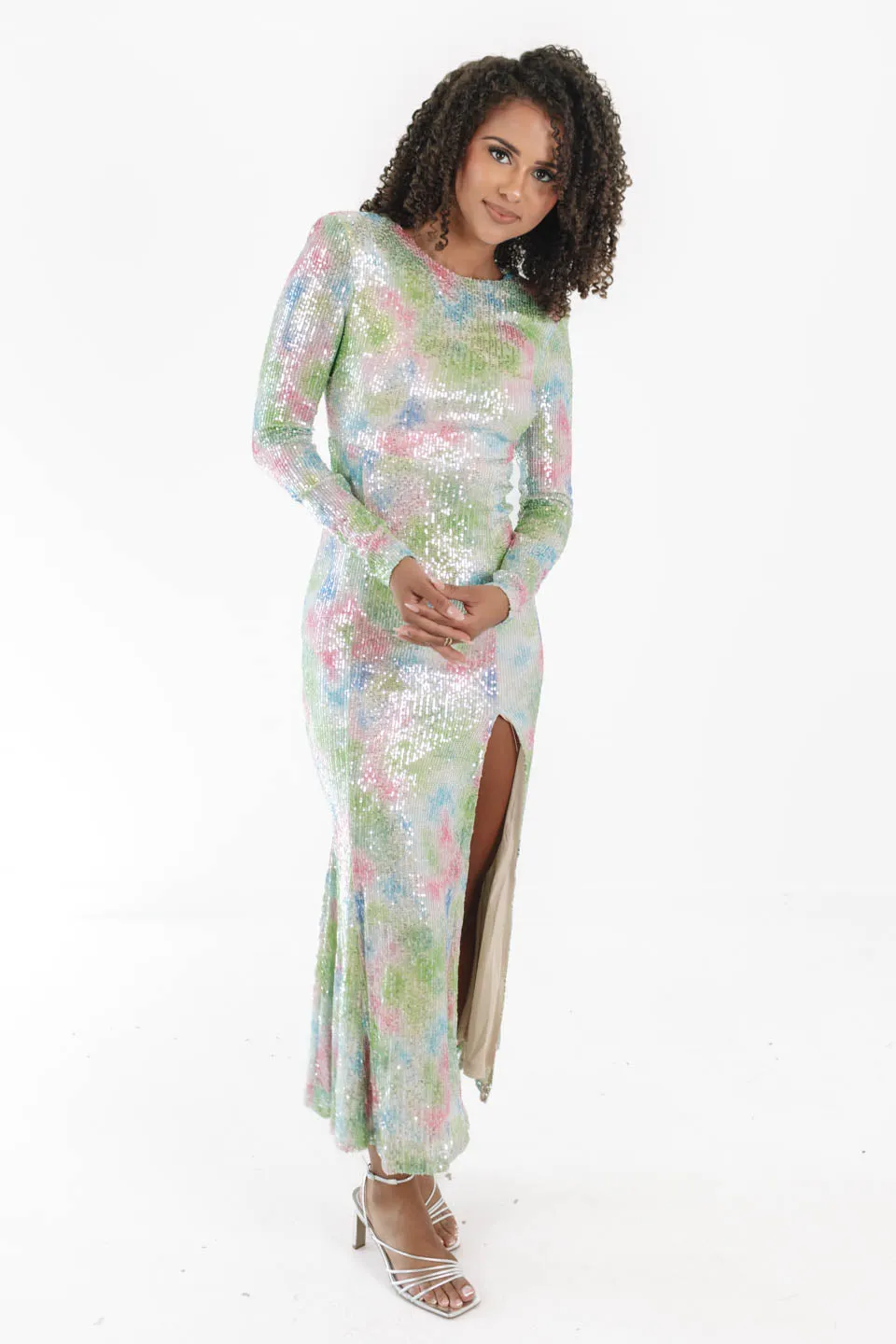 Fun And Formal Midi Dress - Multi