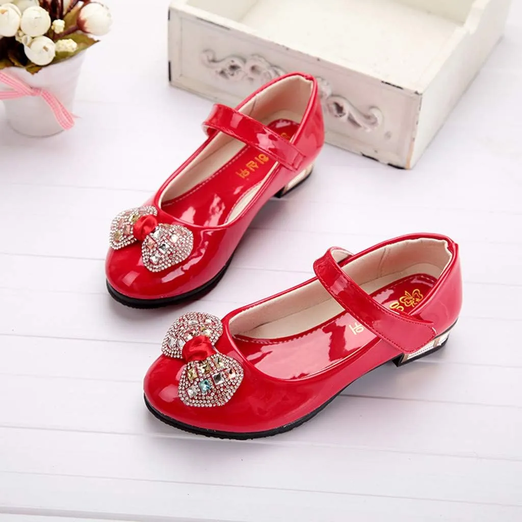 Girls Dress Shoes Mary Jane Shoes for Girls Low Heel Princess Hook and Loop Dress Shoes Pary Wedding Flat