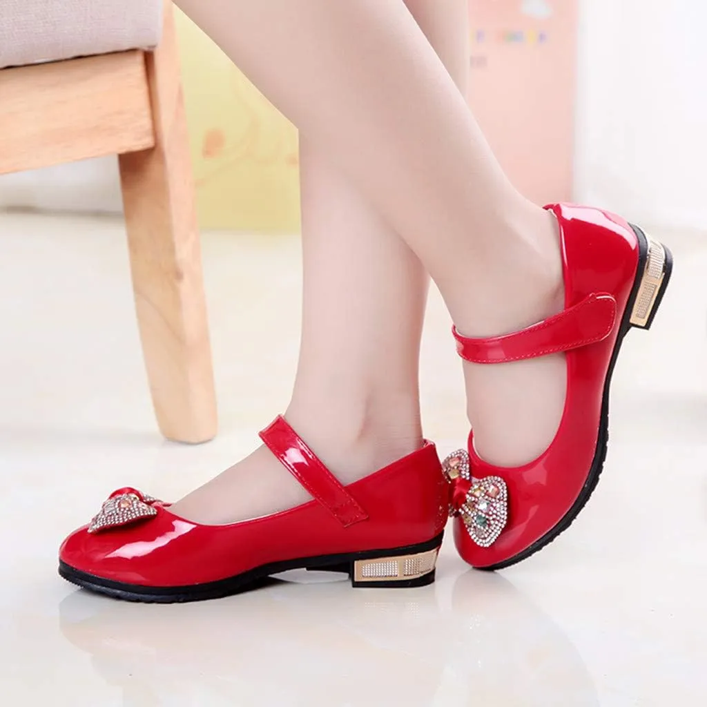 Girls Dress Shoes Mary Jane Shoes for Girls Low Heel Princess Hook and Loop Dress Shoes Pary Wedding Flat