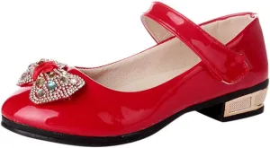 Girls Dress Shoes Mary Jane Shoes for Girls Low Heel Princess Hook and Loop Dress Shoes Pary Wedding Flat