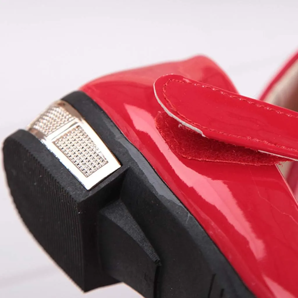 Girls Dress Shoes Mary Jane Shoes for Girls Low Heel Princess Hook and Loop Dress Shoes Pary Wedding Flat
