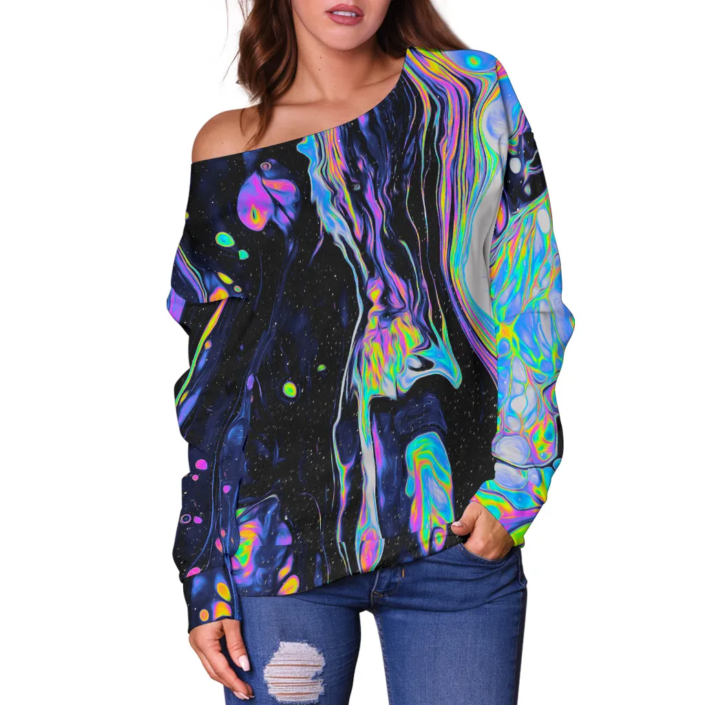 GLASS PARK WOMENS OFF SHOULDER SWEATER | MALAVIDA