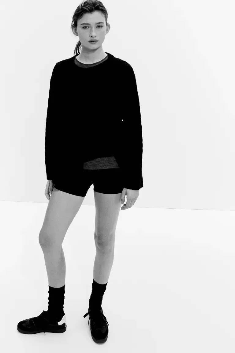 H&M cable knit sweater, black
