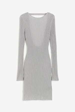 H&M Shimmery Open-back dress, silver