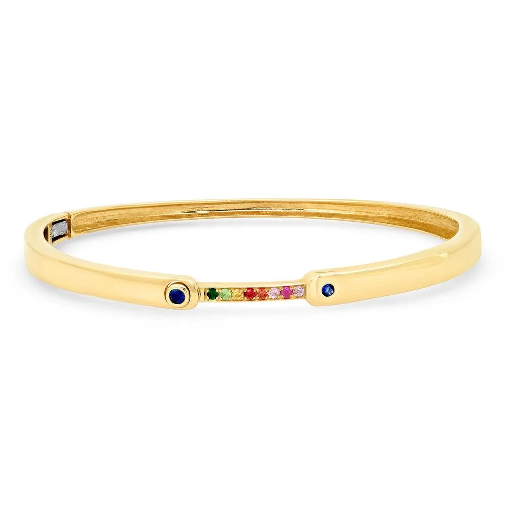 IDEALIST RAINBOW SAPPHIRE HINGE BRACELET, GOLD