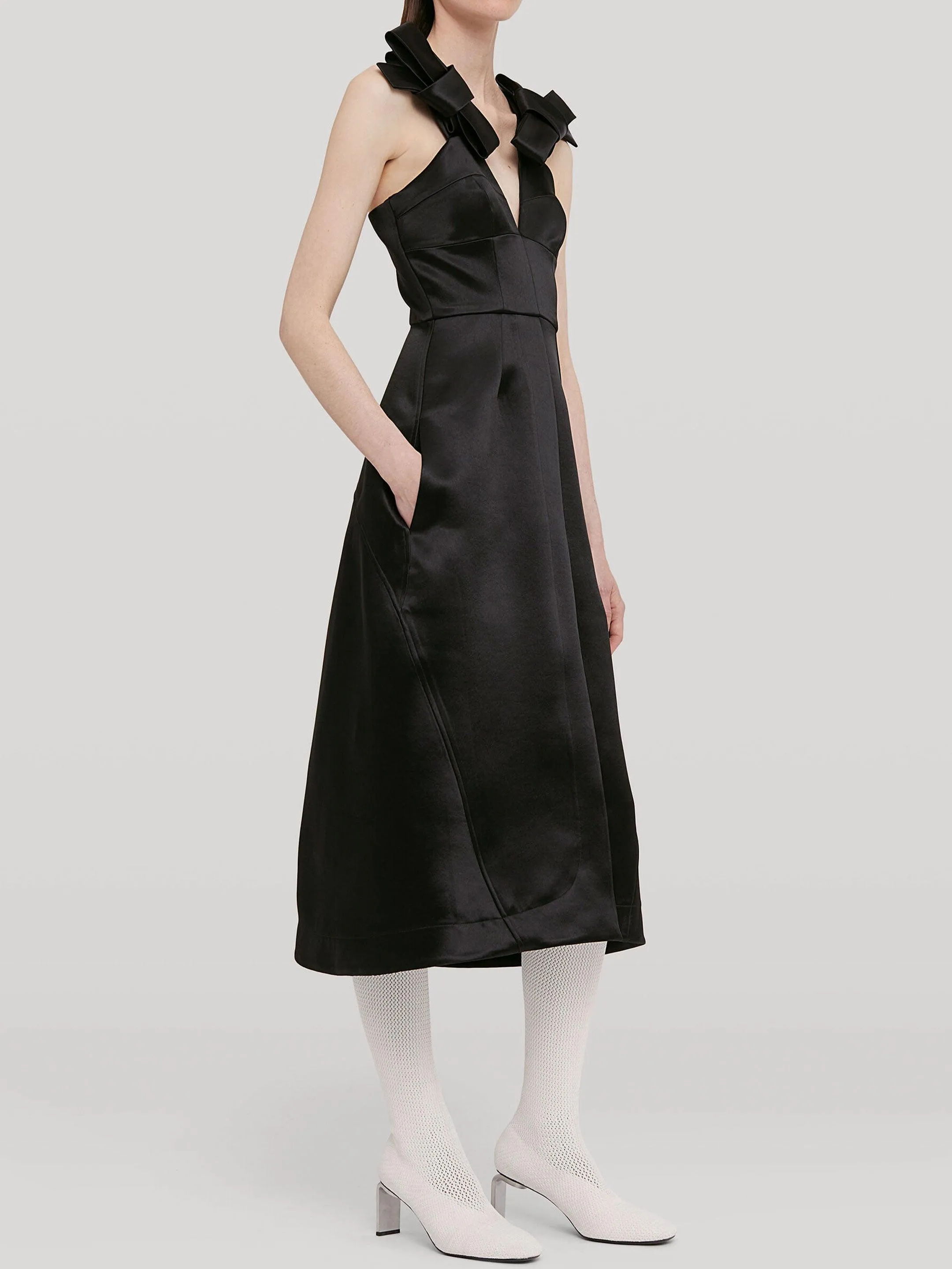 Jil Sander Black Satin Dress