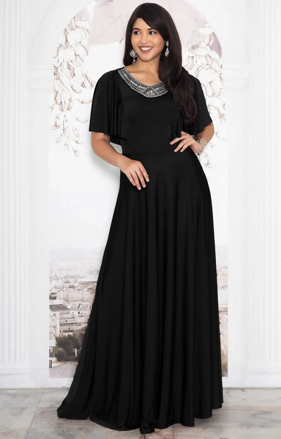 KOH KOH Womens Long Bridesmaid Wedding Guest Evening Cocktail Maxi Dress Gown