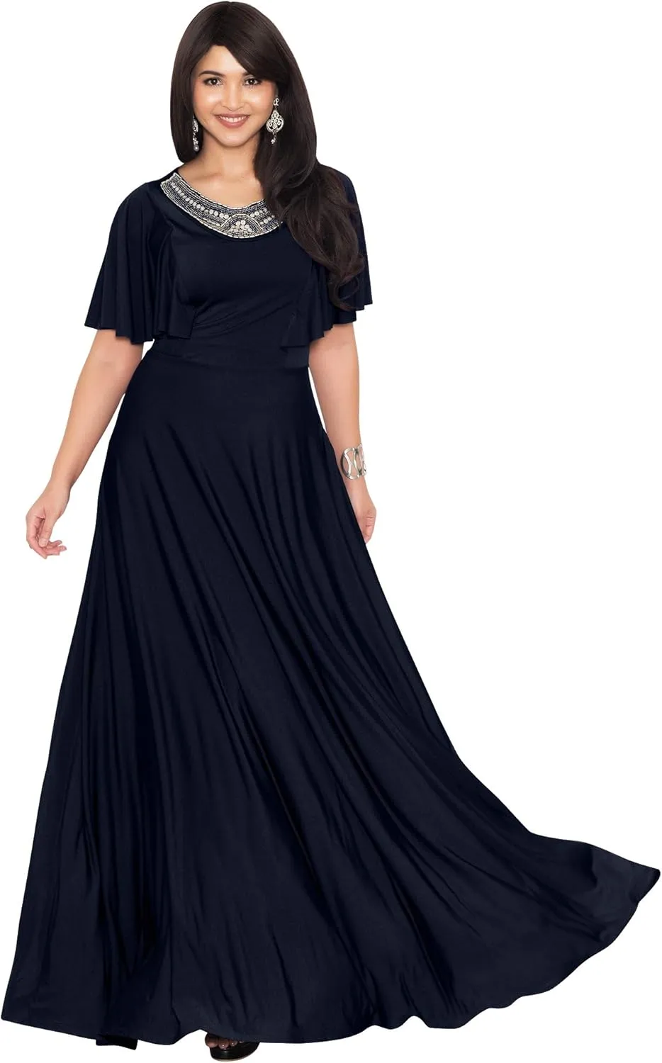 KOH KOH Womens Long Bridesmaid Wedding Guest Evening Cocktail Maxi Dress Gown