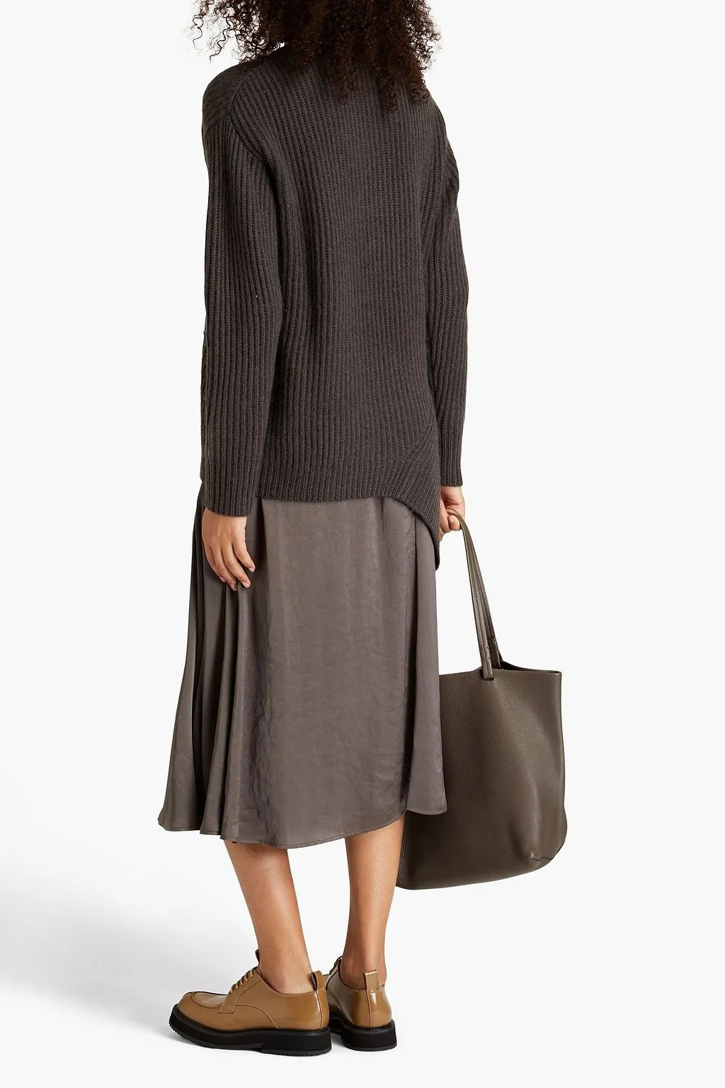 Luisa Cerano Asymmetrical Wool Blend Sweater, Gray