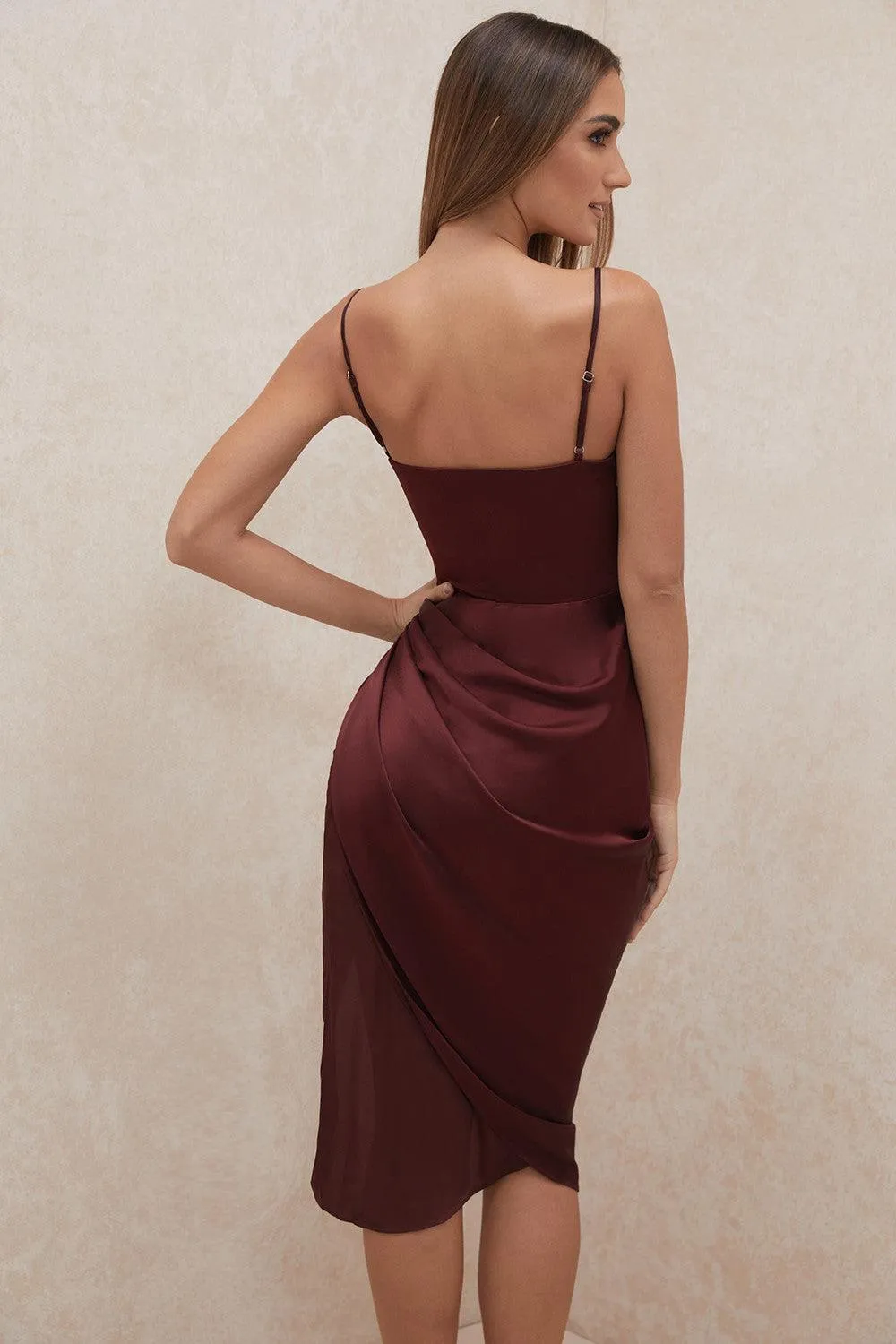 Luxora Women's Satin Corset Maxi Gown