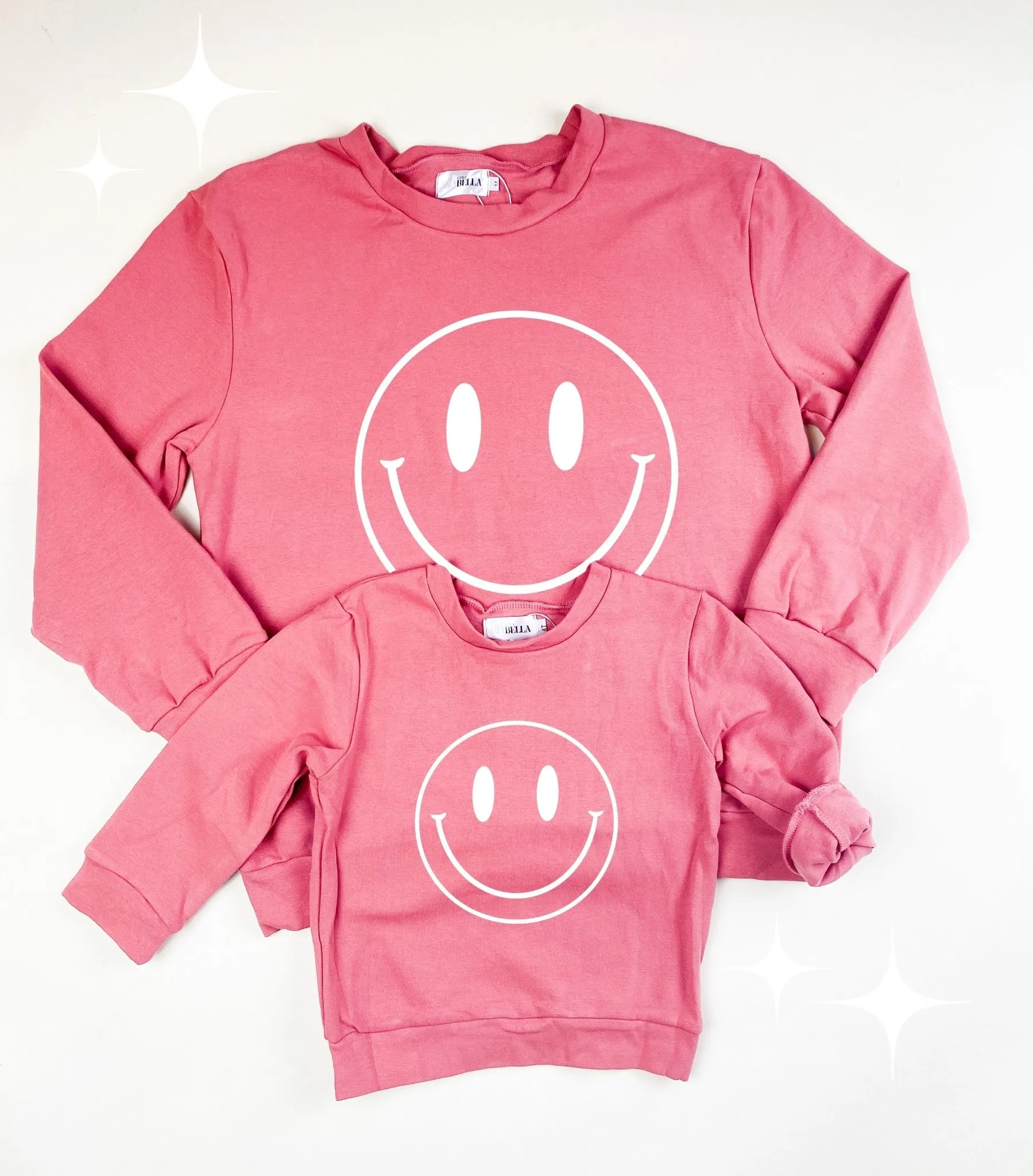 Mauve Smiley Mommy and me Matching Crewneck Sweaters