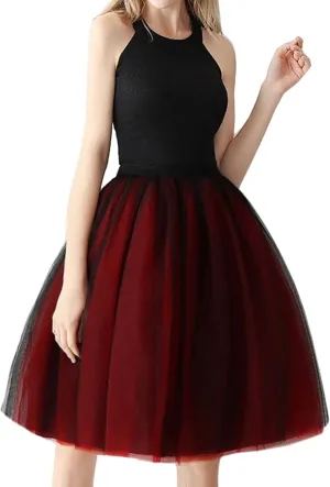 Midi Skirts for Women Womens Puffy Ballet Skirts Tutu Skirt Pleated Skirt Layer Mesh Skirt High Waist A-line
