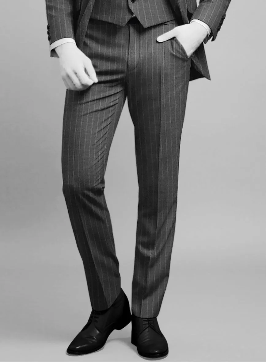 Napolean Genova Stripe Dark Gray Wool Pants