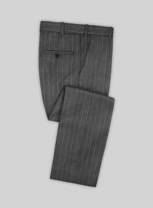Napolean Genova Stripe Dark Gray Wool Pants