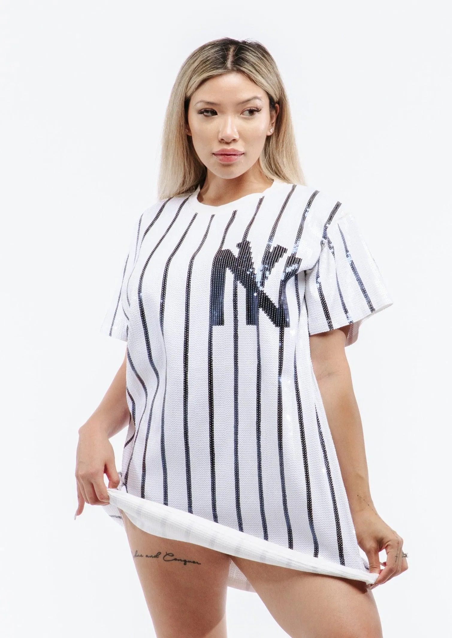 New York Baseball Sequin Dress