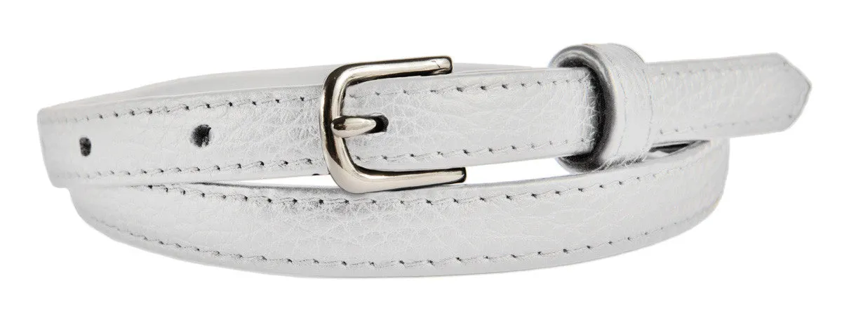 Noho Belt, (0.5") Shiny Silver Buckle