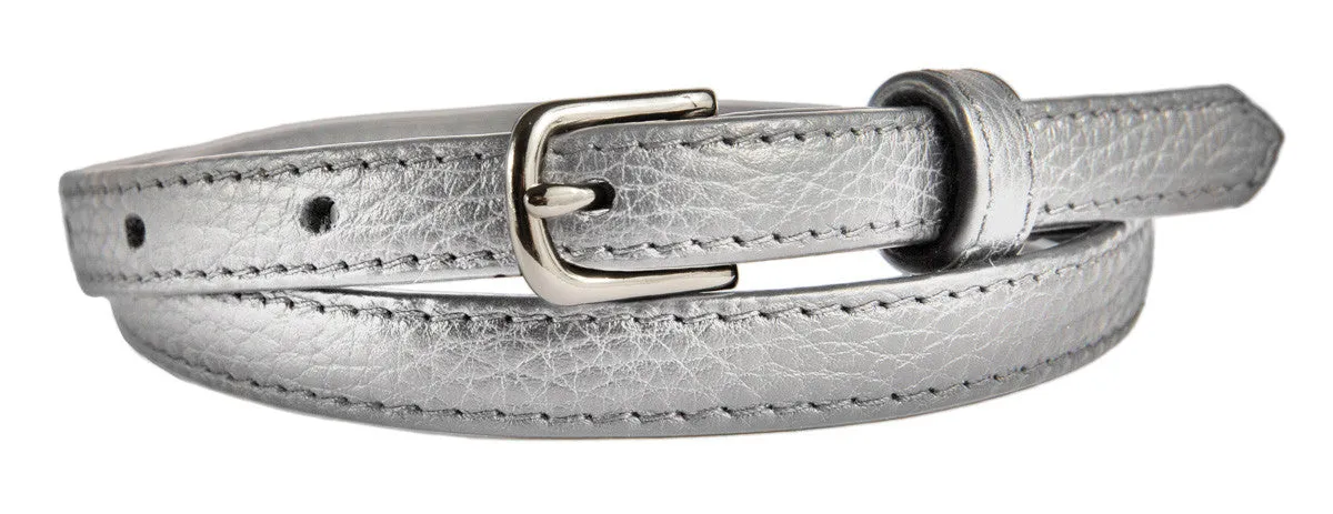 Noho Belt, (0.5") Shiny Silver Buckle