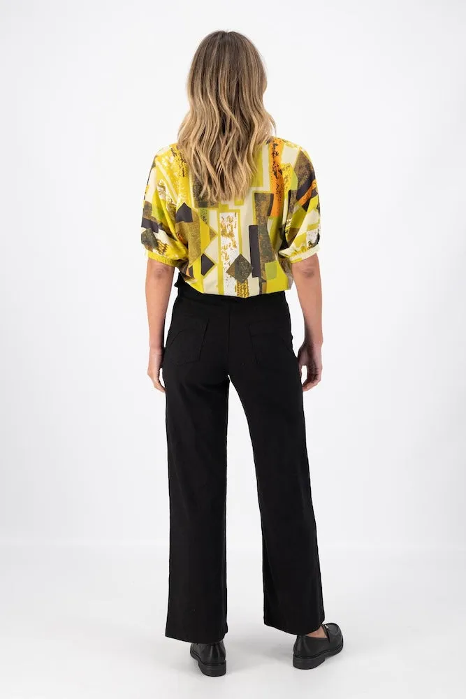 Olga de Polga Peggy Lino Long Pants - Black Linen