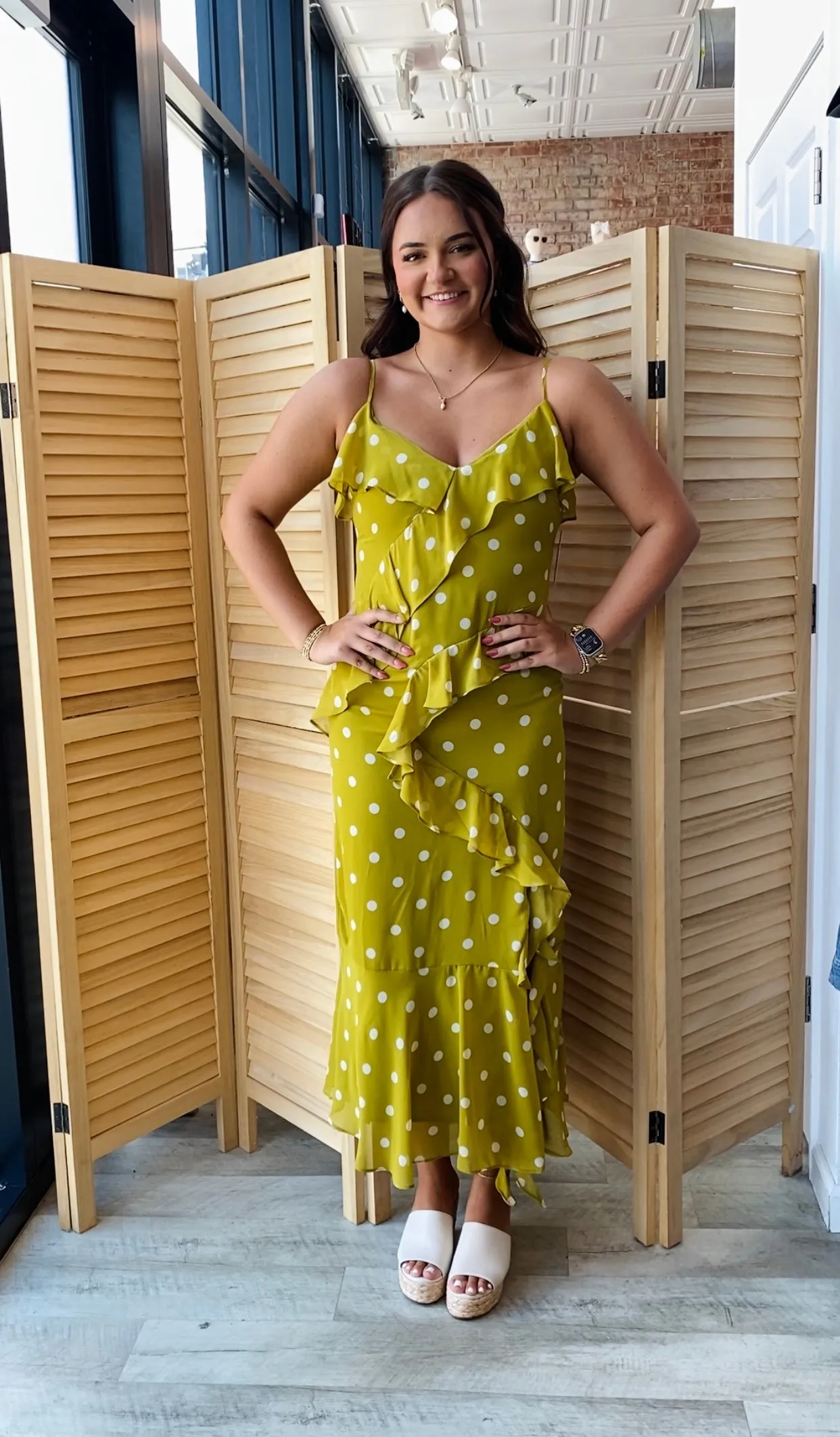 On The Dot Ruffle Dress | Kiwi