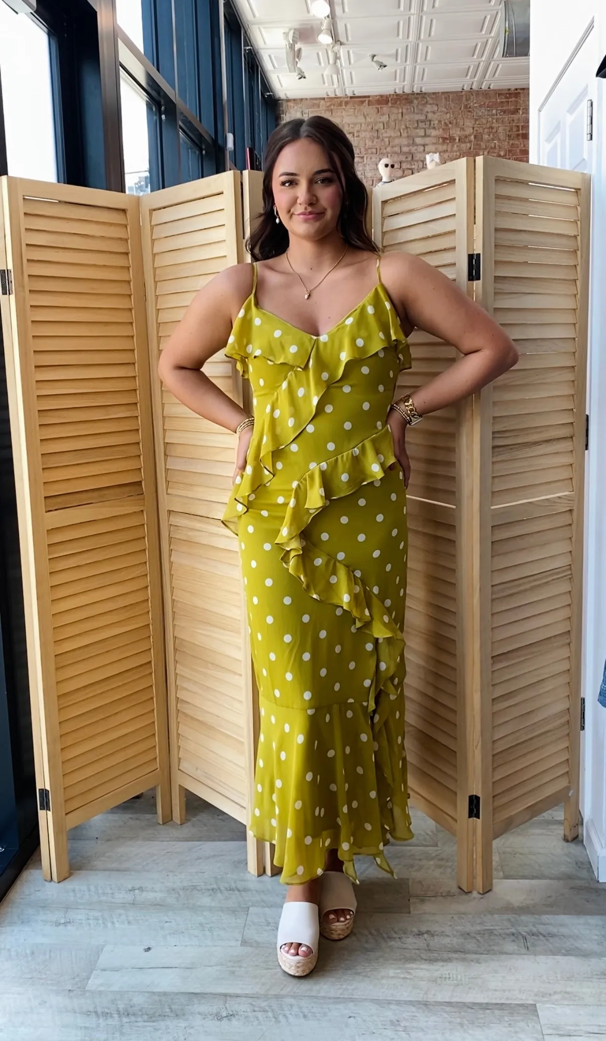 On The Dot Ruffle Dress | Kiwi