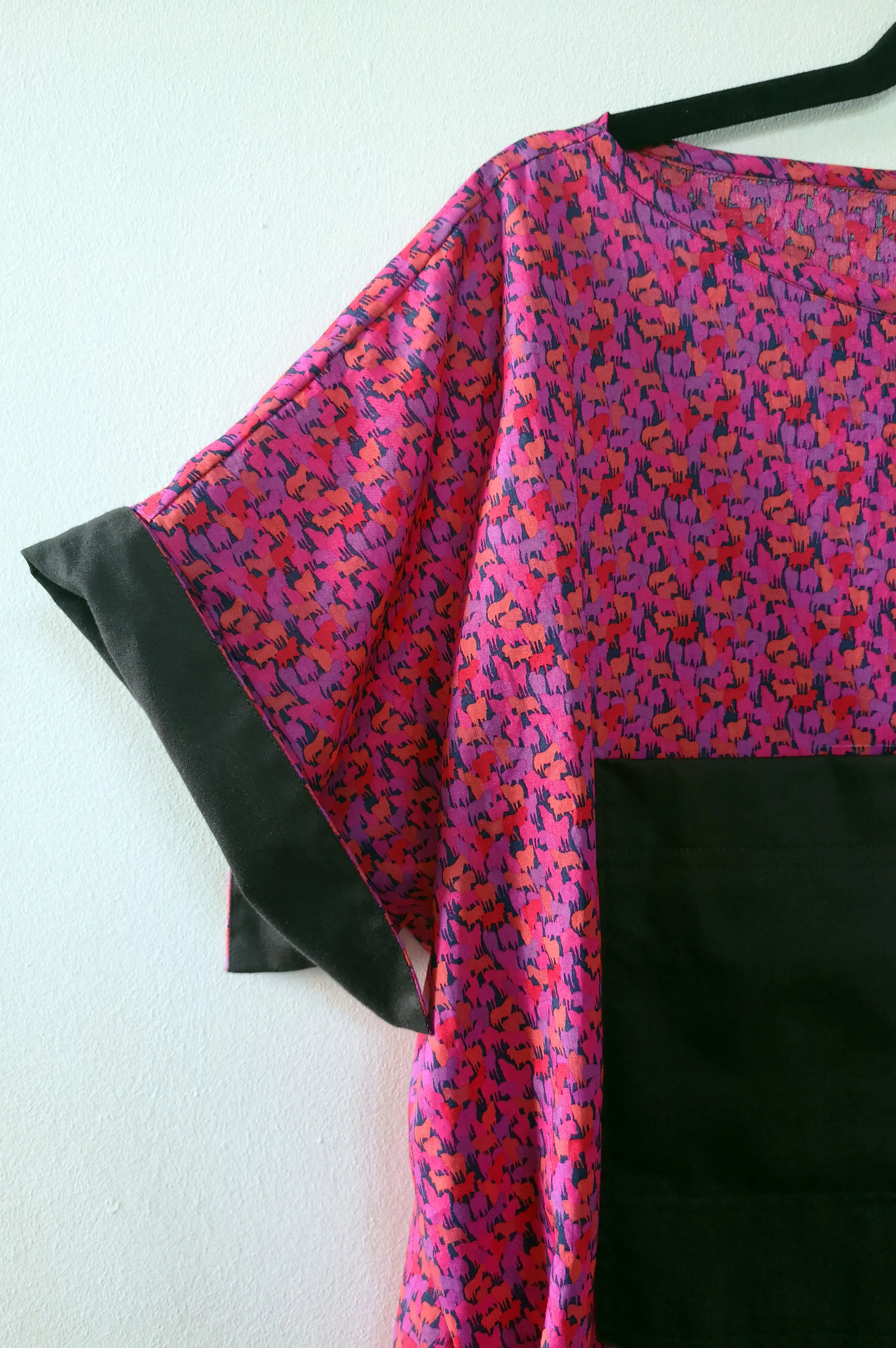 Oversized and fun Hot Pink Horse Patterned Cotton Dress
