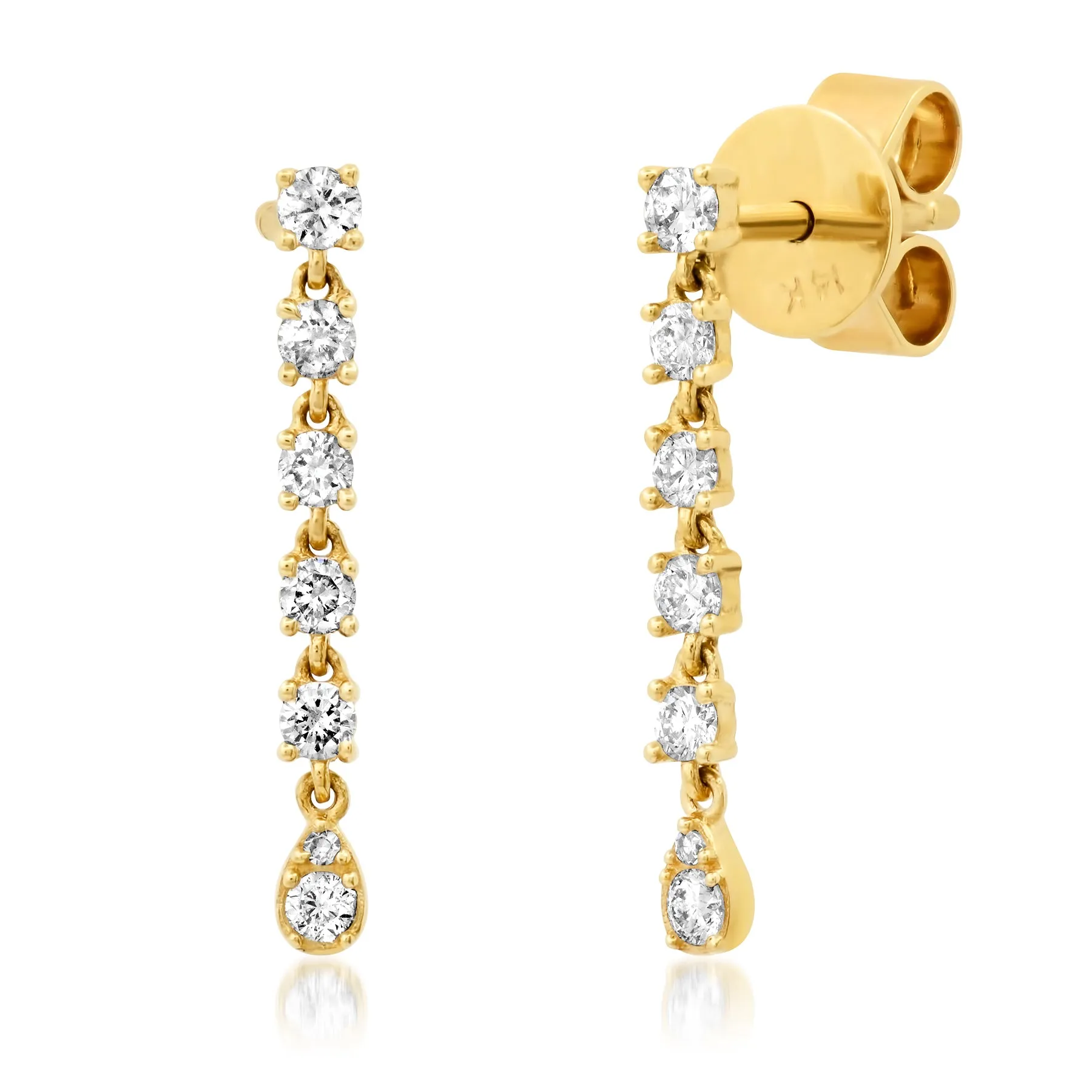 PEAR DIAMOND DROP EARRINGS, 14kt GOLD