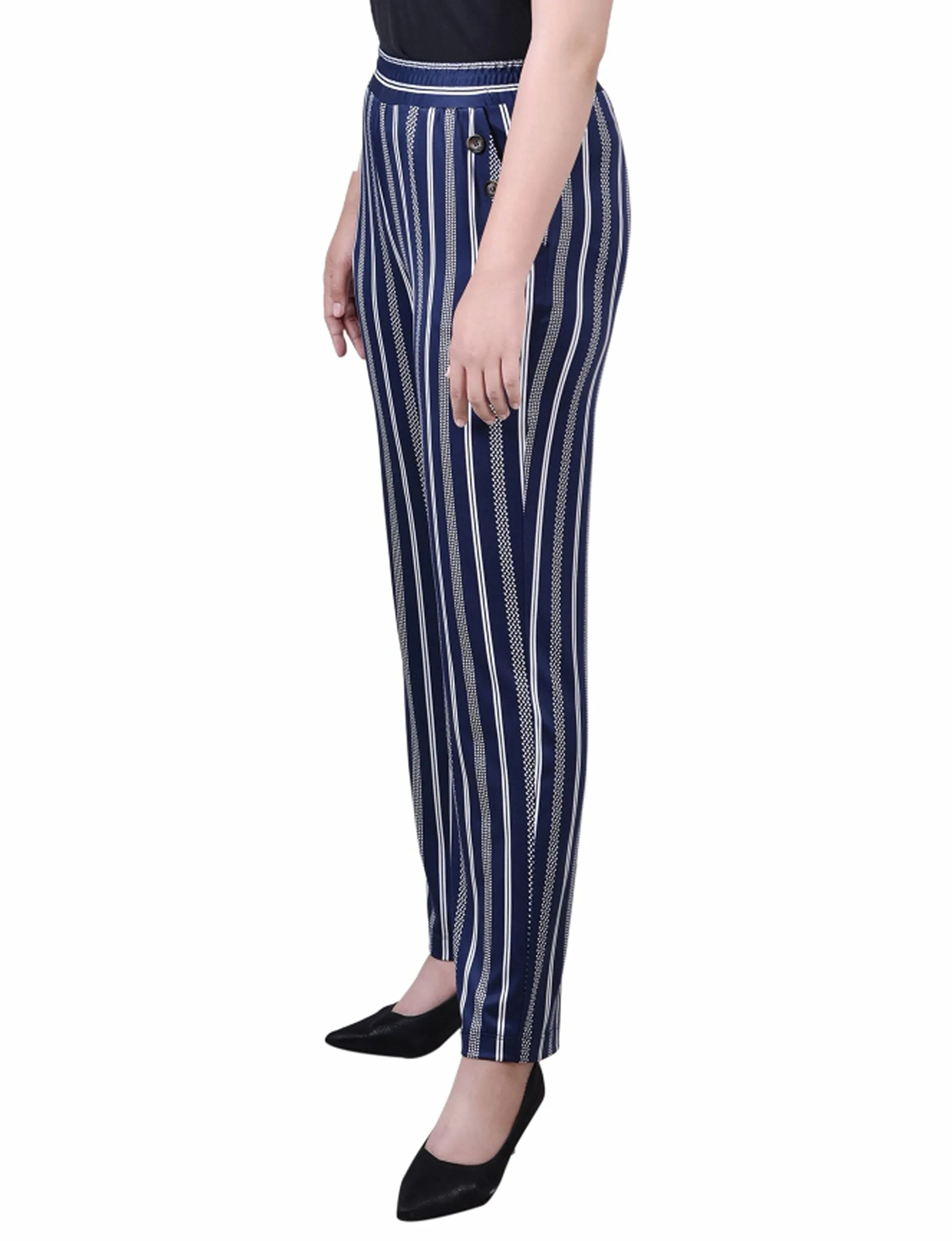Petite Wide Waist Pull On Pants