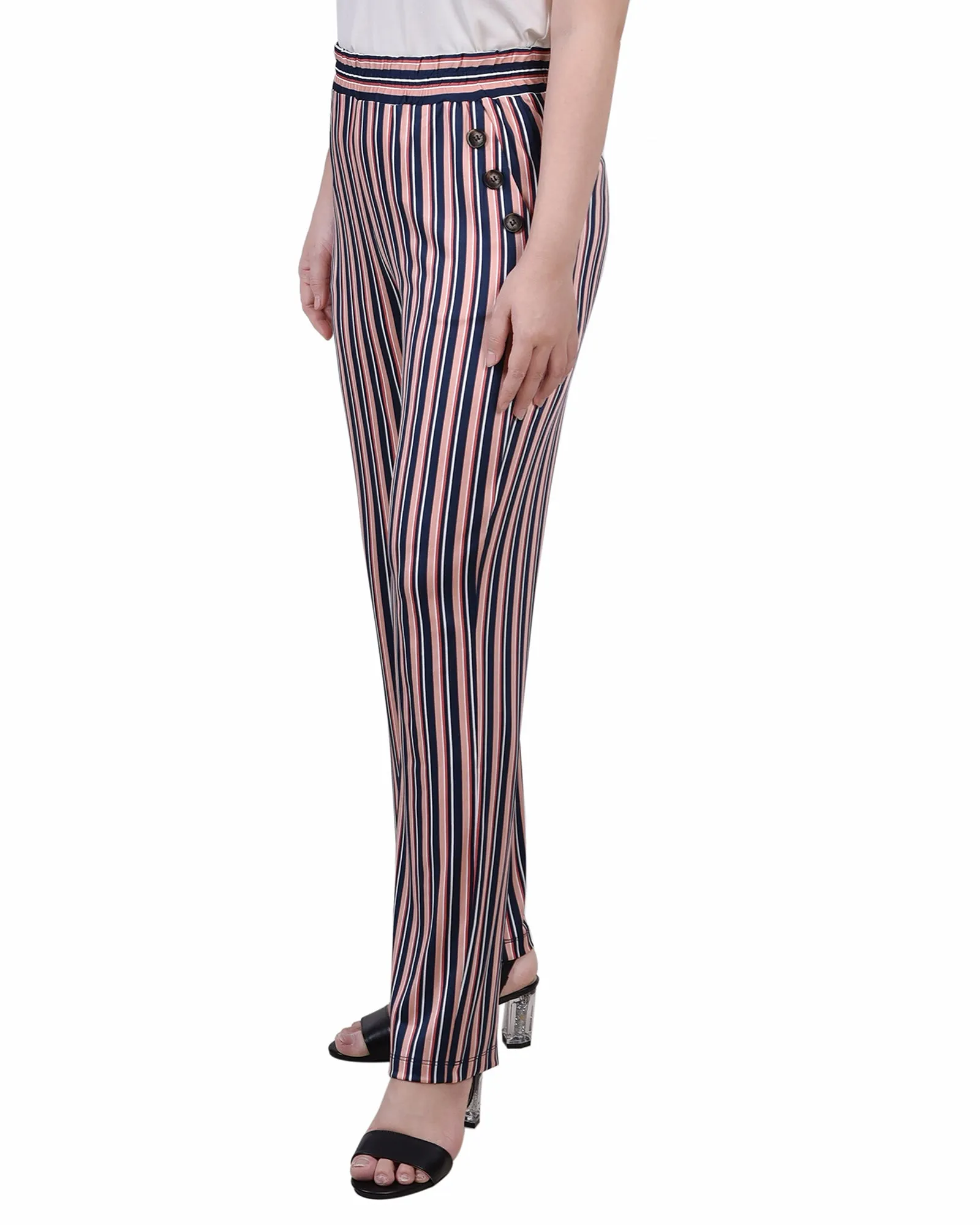 Petite Wide Waist Pull On Pants