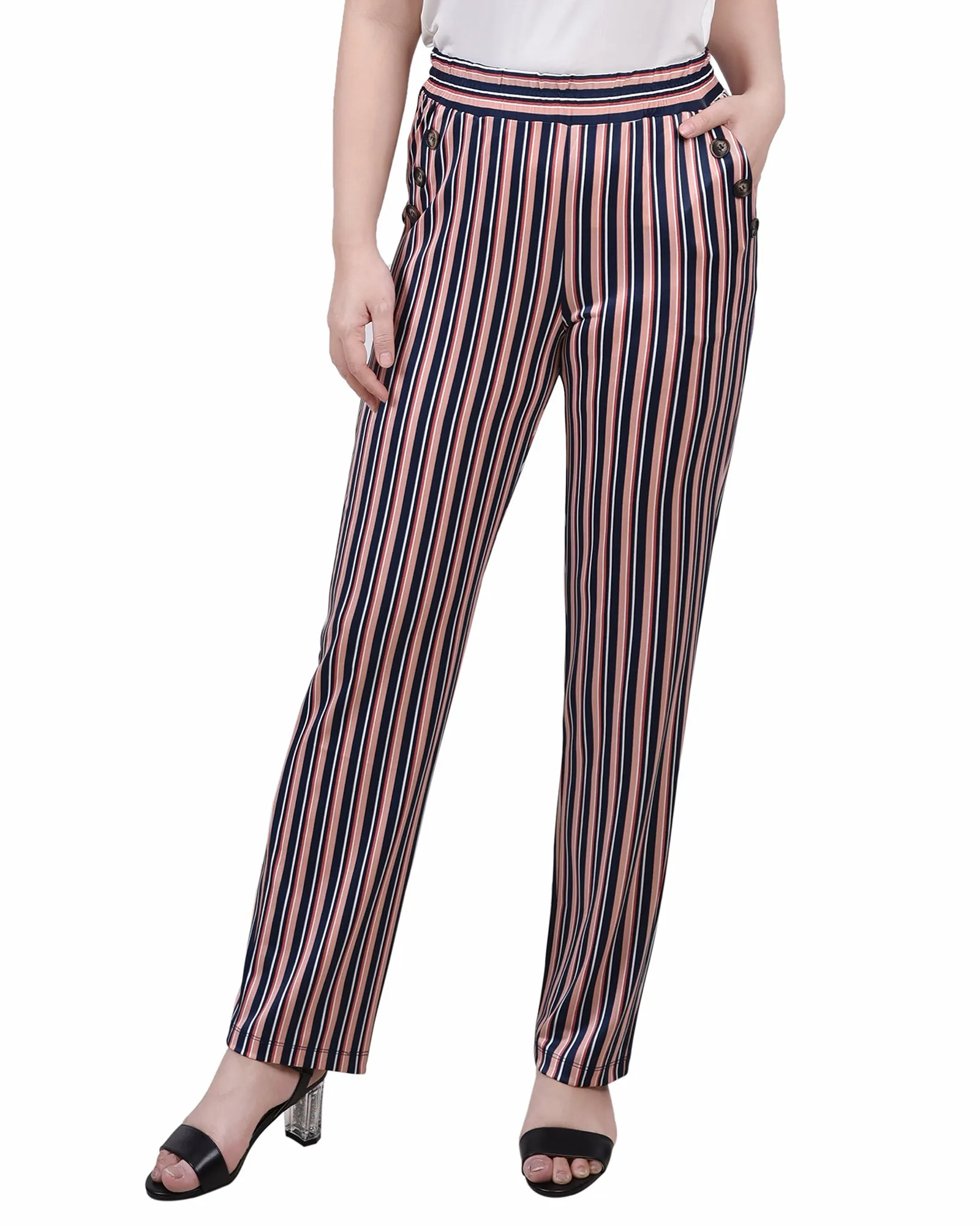 Petite Wide Waist Pull On Pants