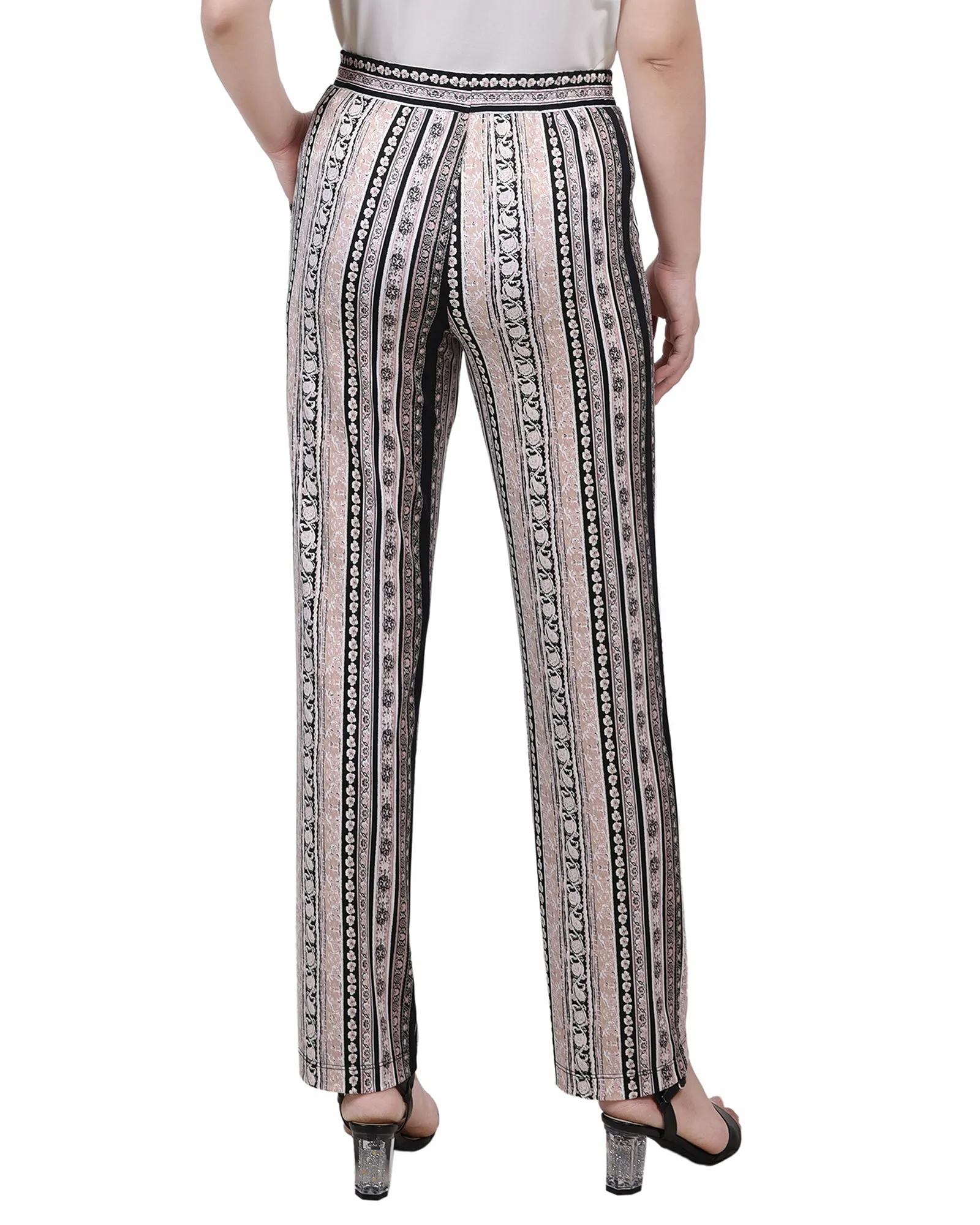 Petite Wide Waist Pull On Pants