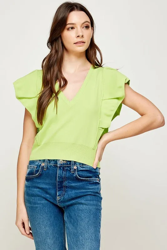 Pleated Cap Sleeve Top (More Colors)
