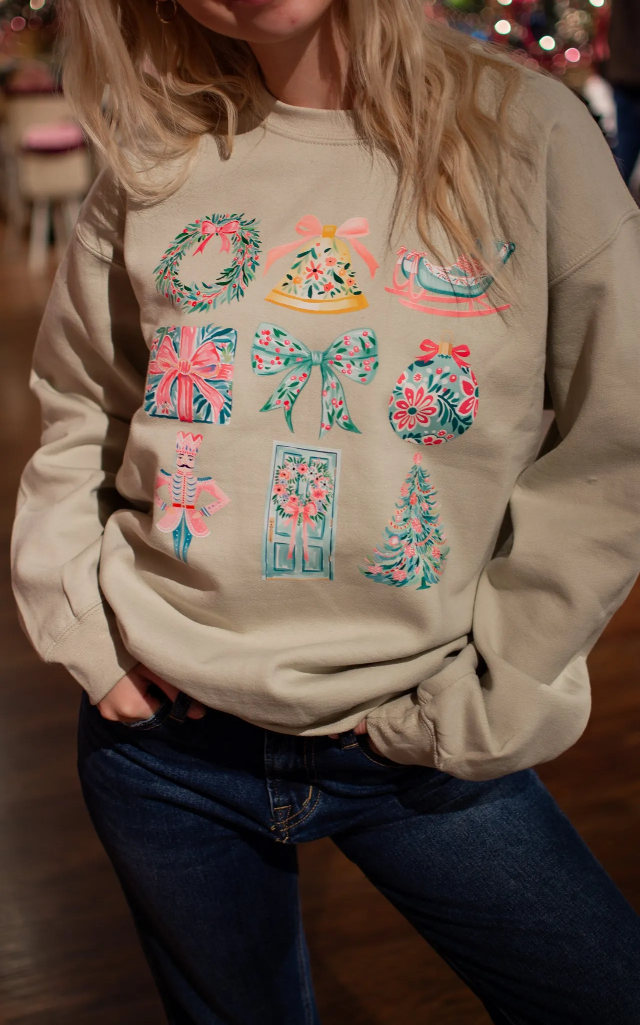 Preppy Colorful Christmas Crewneck