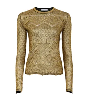 RABANNE Pull/Cardigan Gold Lurex Top