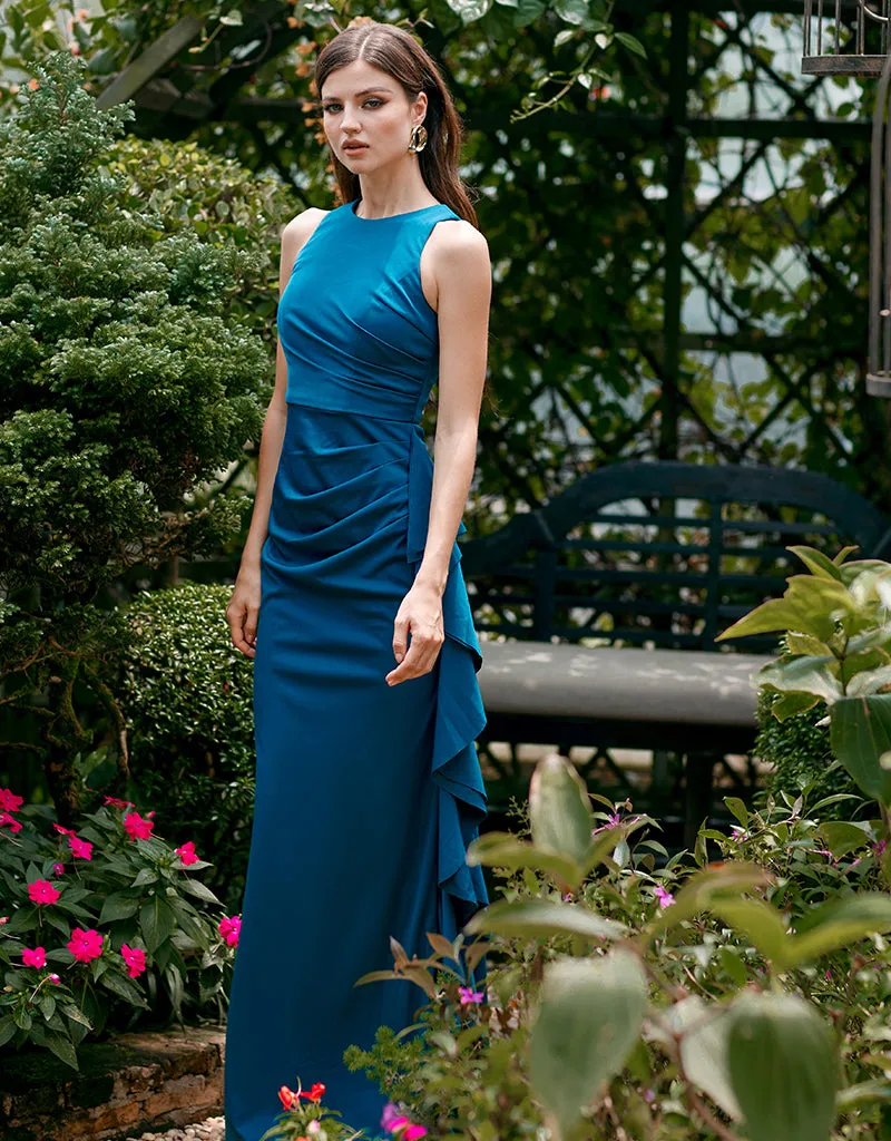 RAELYNN HIGH NECK FRILL GOWN B69D19L