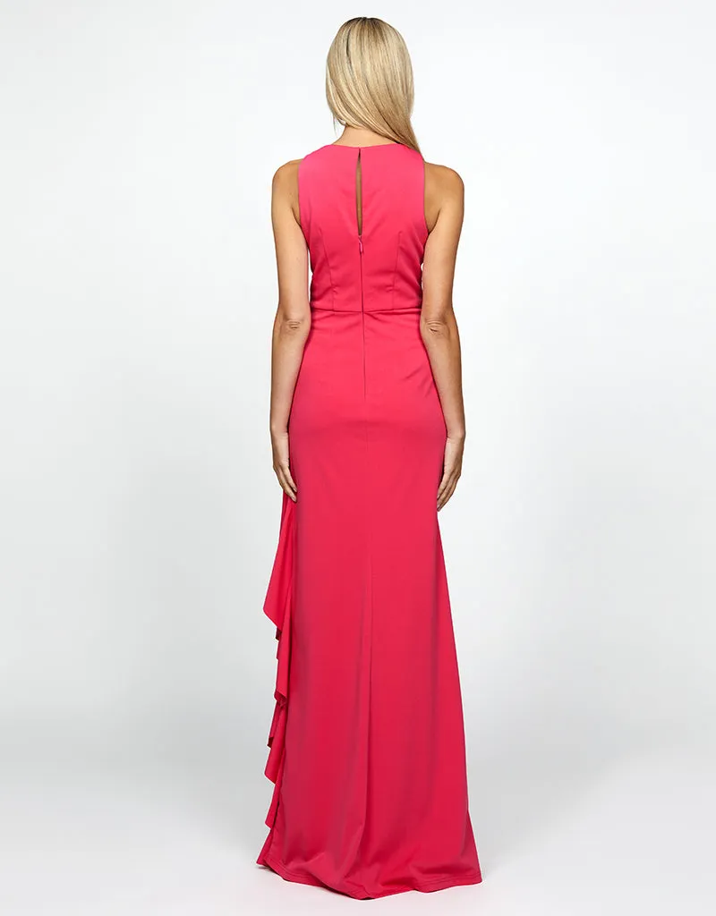 RAELYNN HIGH NECK FRILL GOWN B69D19L