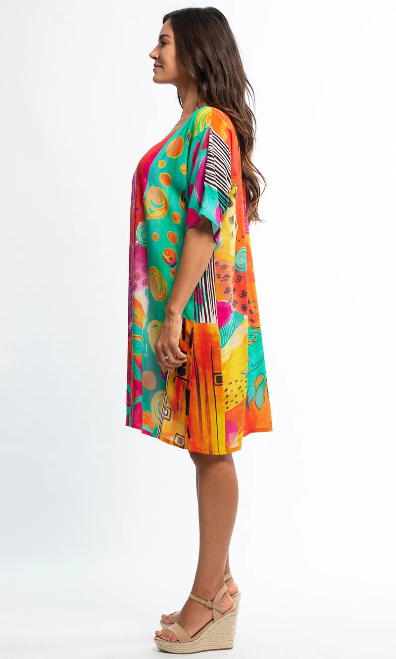 Rayon Shift Dress Loose Fit Digital, More Colours