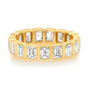 REGAL EMERALD CUT DIAMOND ETERNITY BAND, 14kt GOLD