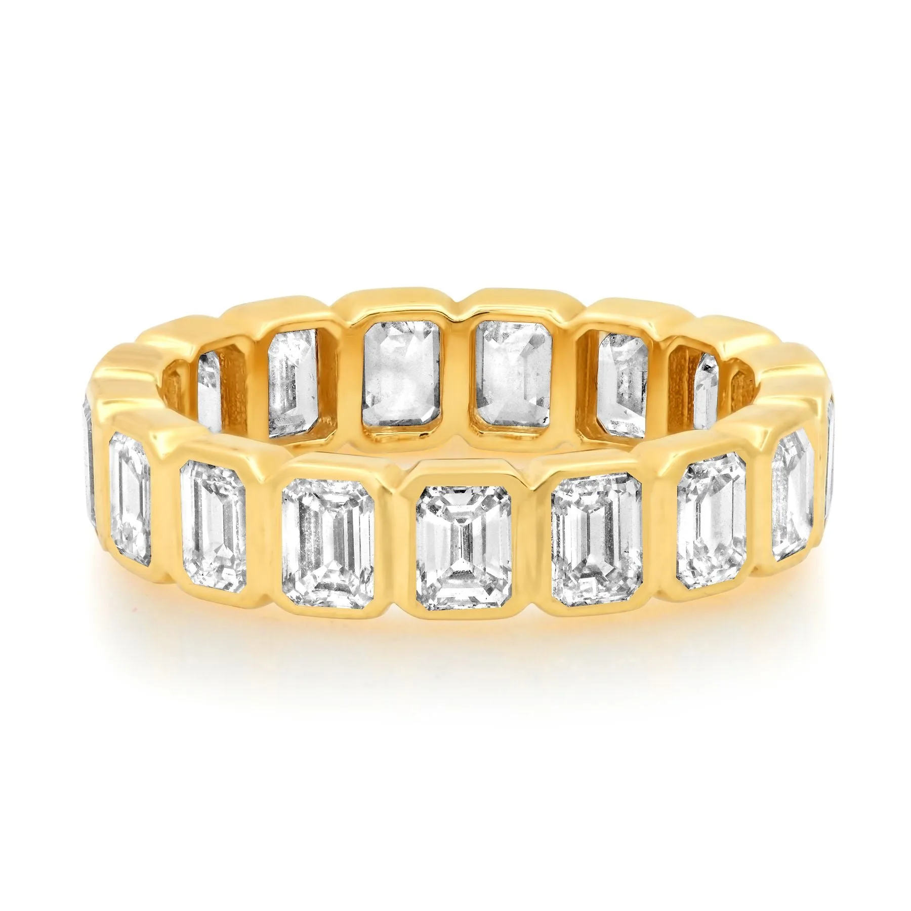 REGAL EMERALD CUT DIAMOND ETERNITY BAND, 14kt GOLD
