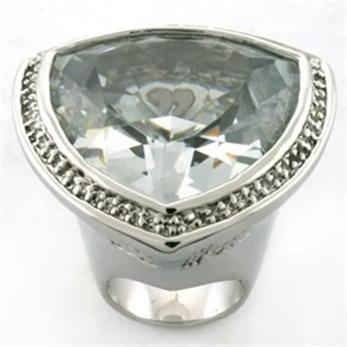 Ring AAA GRD CZ Clear LOA727 for Women Style Rhodium