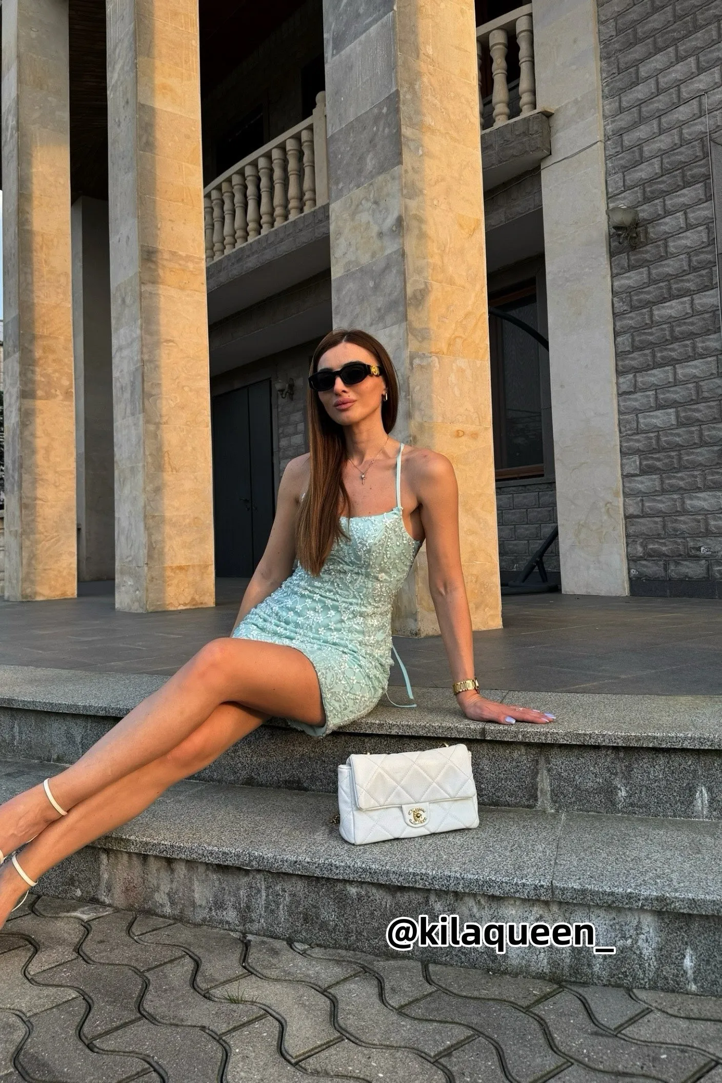 Sequin Embroidered Lace-up Back Cocktail Mini Dress