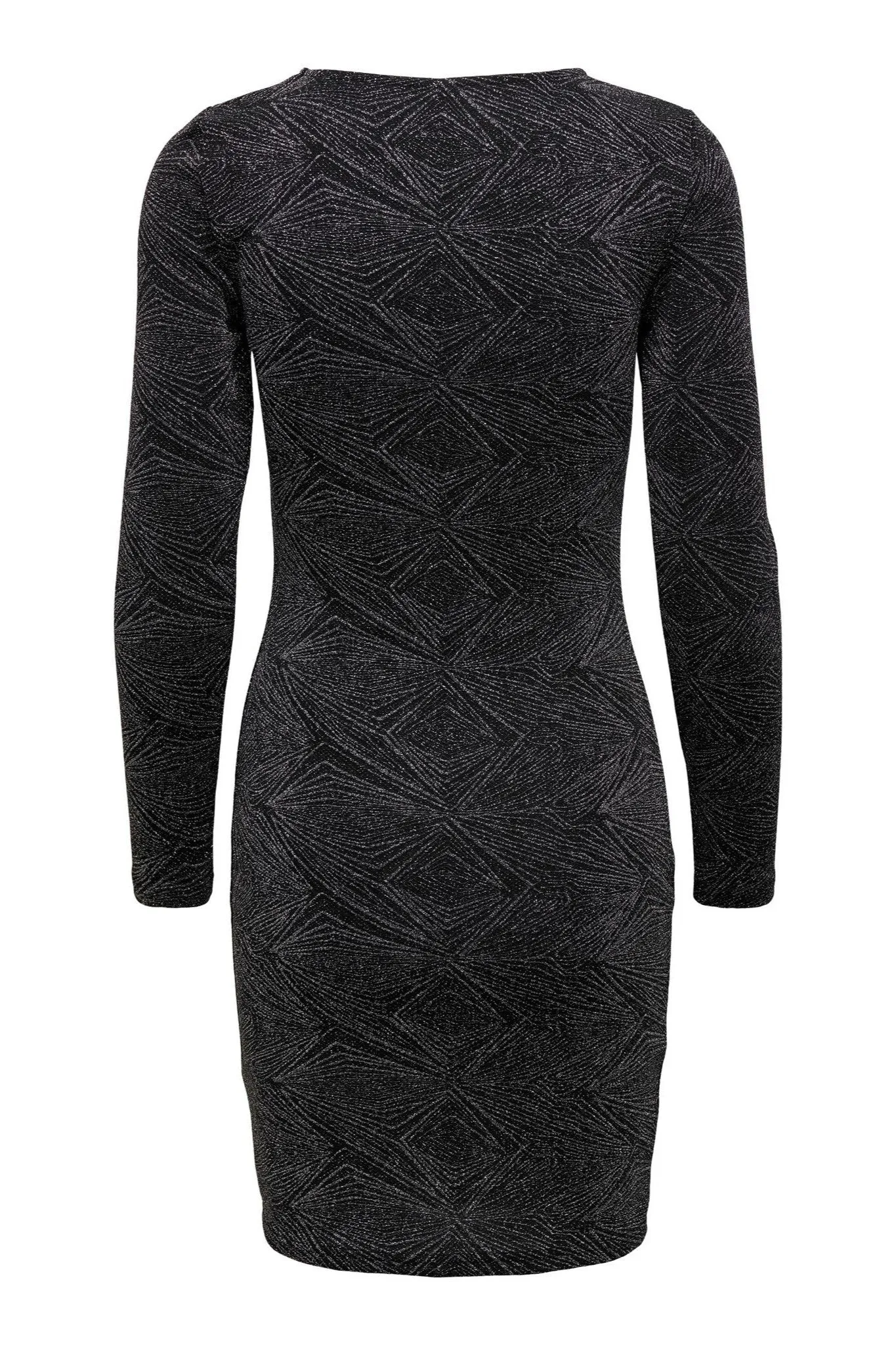 Shiny Longsleeve Mini Dress - Black