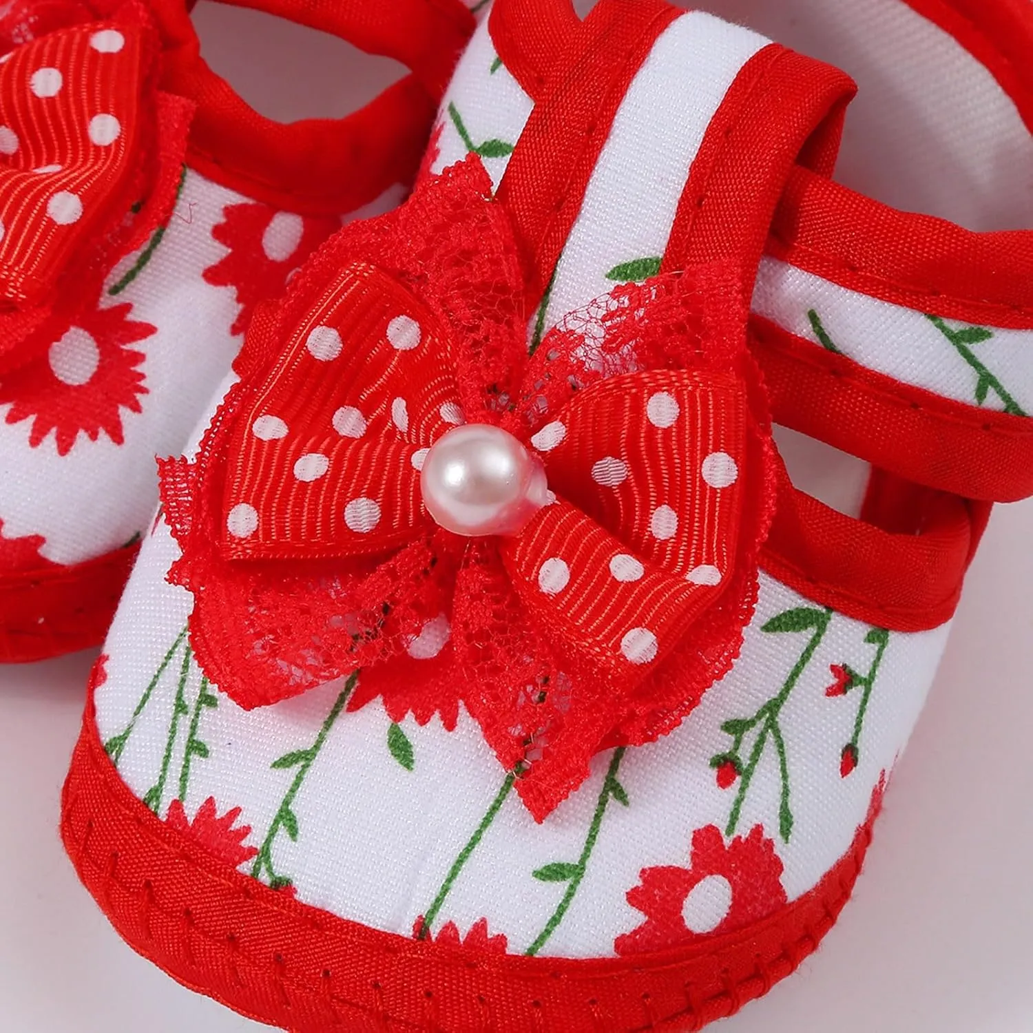 Toddler Baby Girls Cute Flower First Walking Sandals Lightweight Soft Sole Non-Slip Sneakers Princess Wedding Shoes
