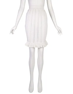 Vivienne Westwood Vintage SS 1995 'Erotic Zones' White Scalloped Knit Bustle Skirt