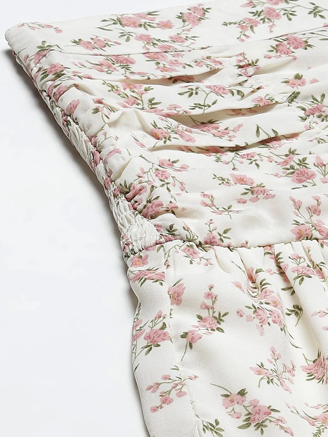 Women Floral Printed Pleated Mini Skirt