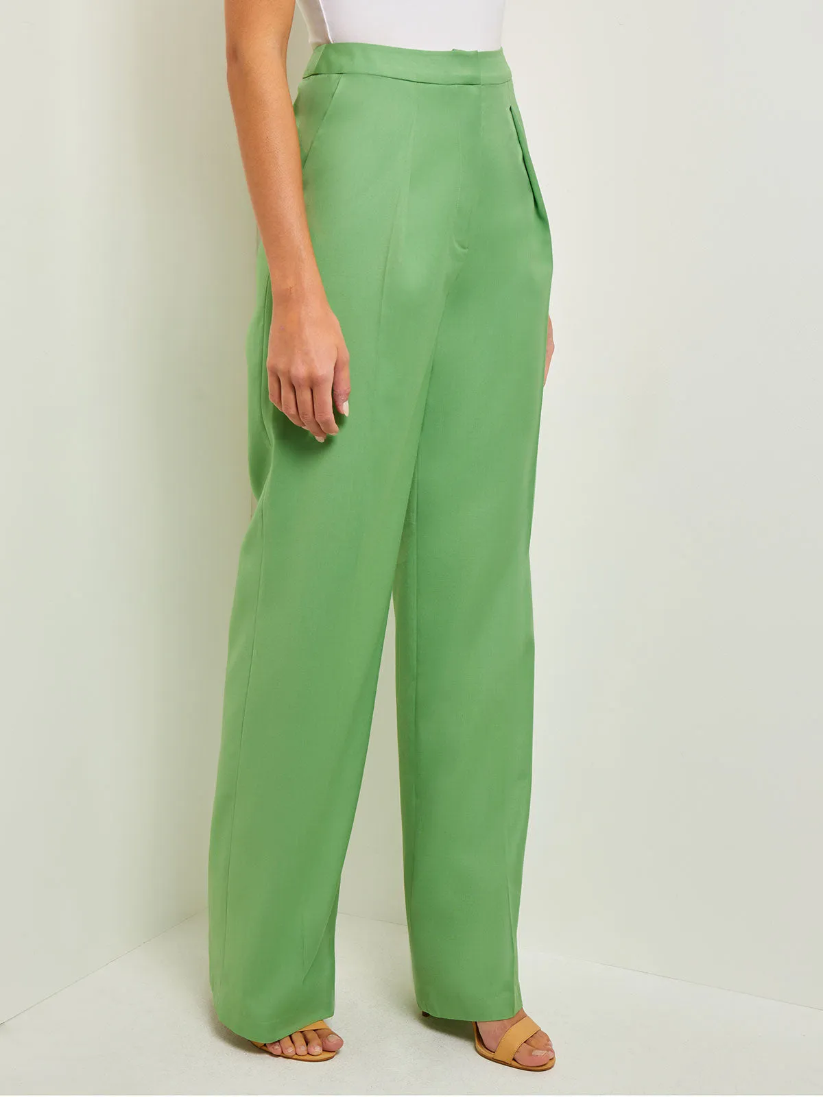 Zipper Fly Wide Leg Pants